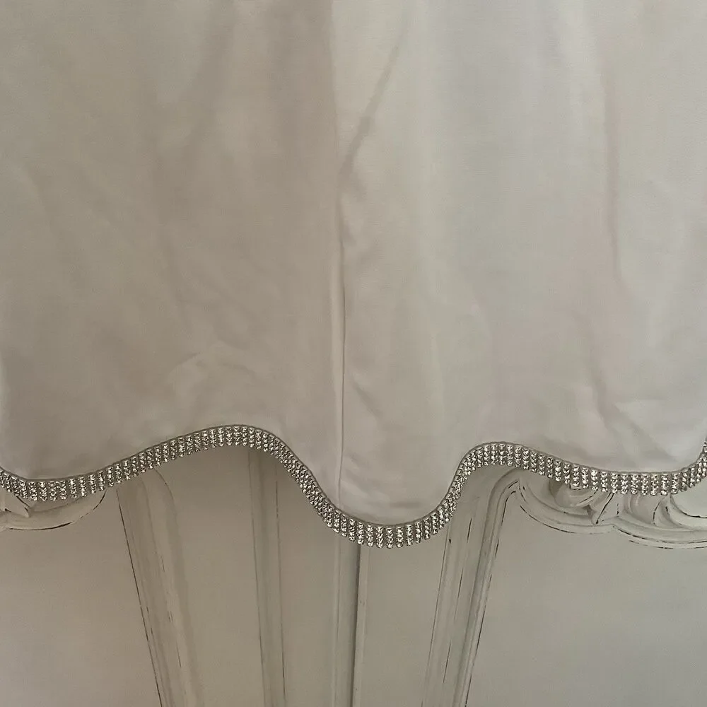 Lulus Glowing Allure Dress White Mini Bodycon Rhinestone Size S - Picture 10 of 12